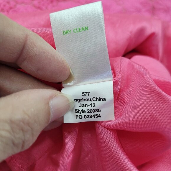 Lilly Pulitzer Vicki Dress Women 2 Pink Strapless Mini Vintage Daisy Embroidered - Picture 7 of 11